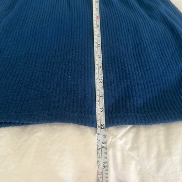 FP Beach Free People Last Call Mini Dress in Blue Asymmetric Drop shoulder Sz M - Picture 6 of 16